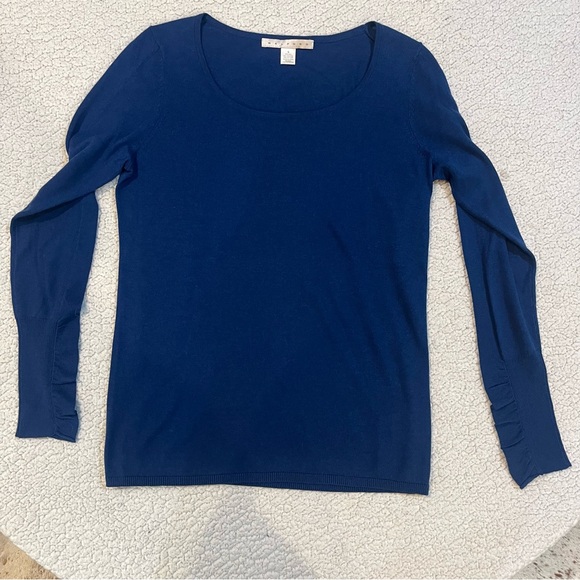 Belford Silk Blend Navy Blue Long Sleeve Sweater – Size Small - Picture 1 of 8